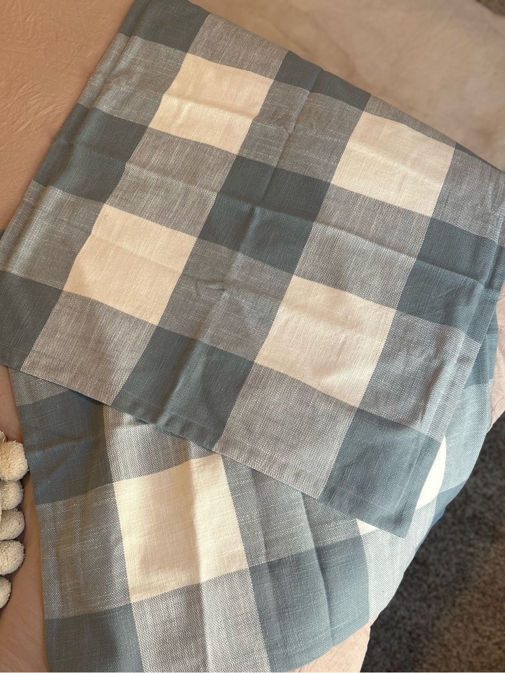 2 New Pottery Barn Bryce Buffalo Check Euro Shams in Chambray - Picture 5 of 9